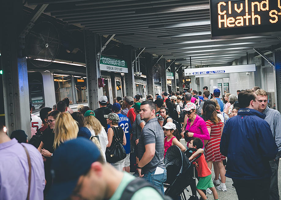 Passengers waiting at the green line stop platform in Government Center Station, Boston. — 2p2play // Shutterstock