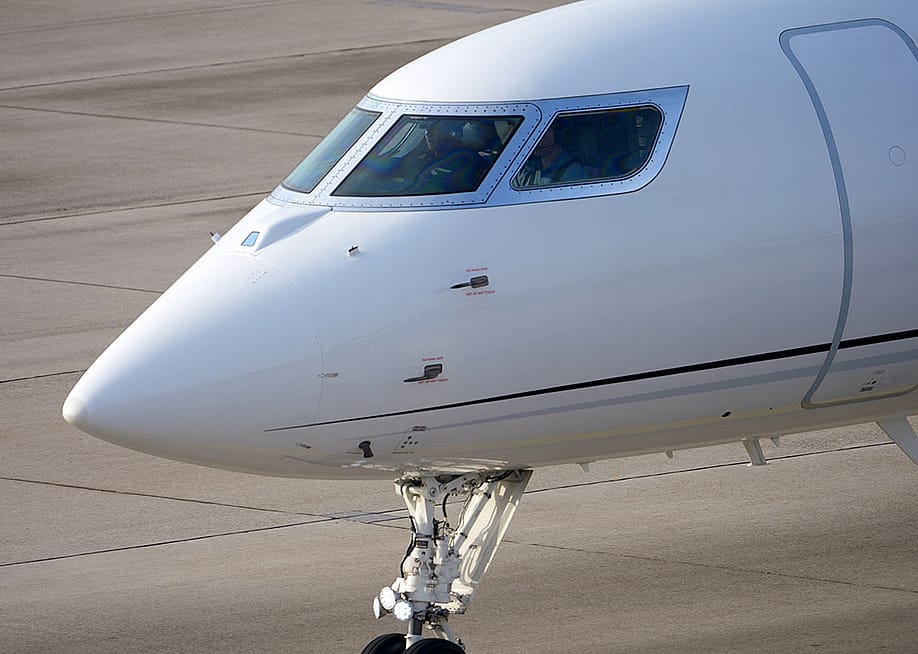 Elon Musk's Gulfstream private jet at the Swiss Zürich Airport in Switzerland. — Michael Derrer Fuchs // Shutterstock