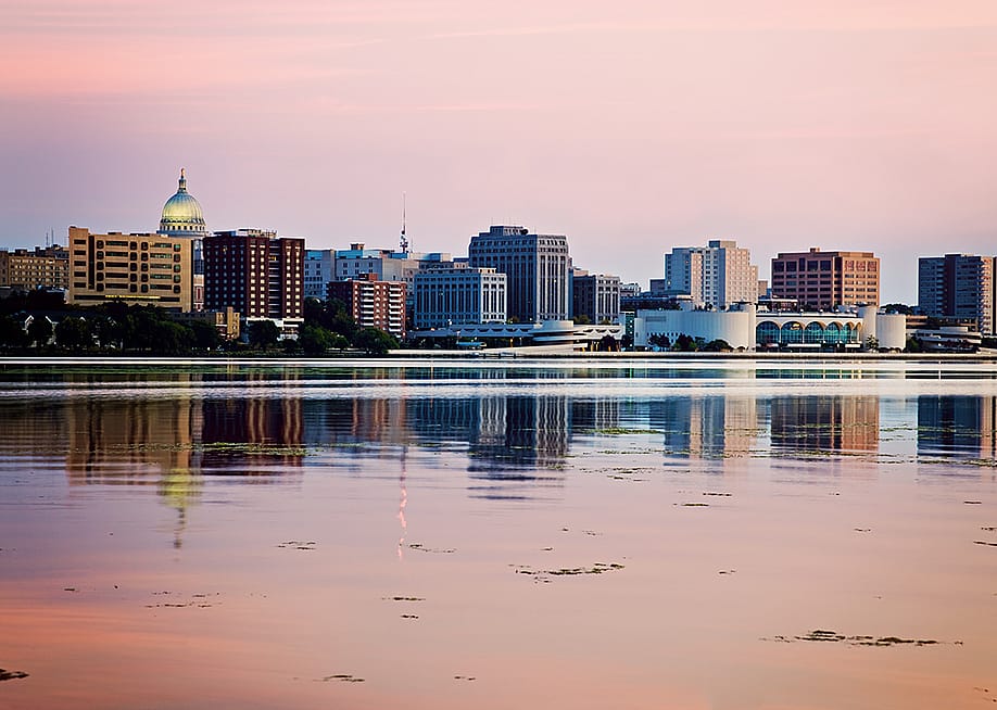 A view of Madison's downtown skyline across Lake Monona in Wisconsin. — Henryk Sadura // Shutterstock