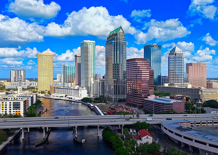 A skyline view of downtown Tampa, Florida, USA. — 4kclips // Shutterstock