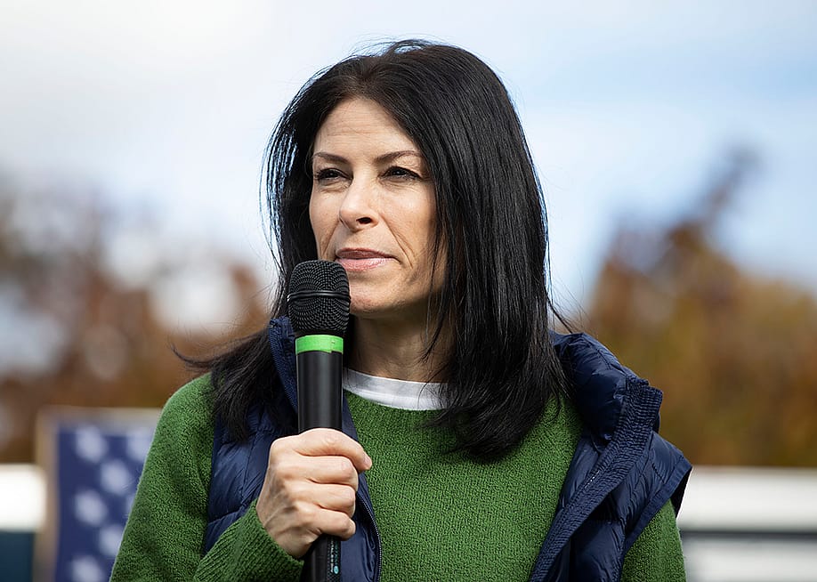 U.S. Michigan Attorney General Dana Nessel speaks at a campaign rally in Michigan State University. — Bill Pugliano // Getty Images