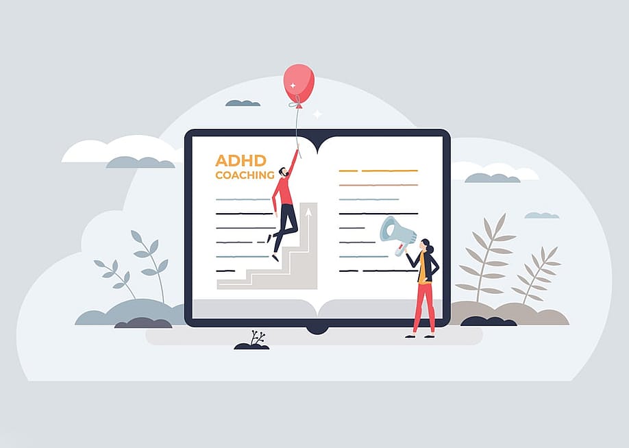 Vector illustration of ADHD coaching concepts. — VectorMine // Shutterstock