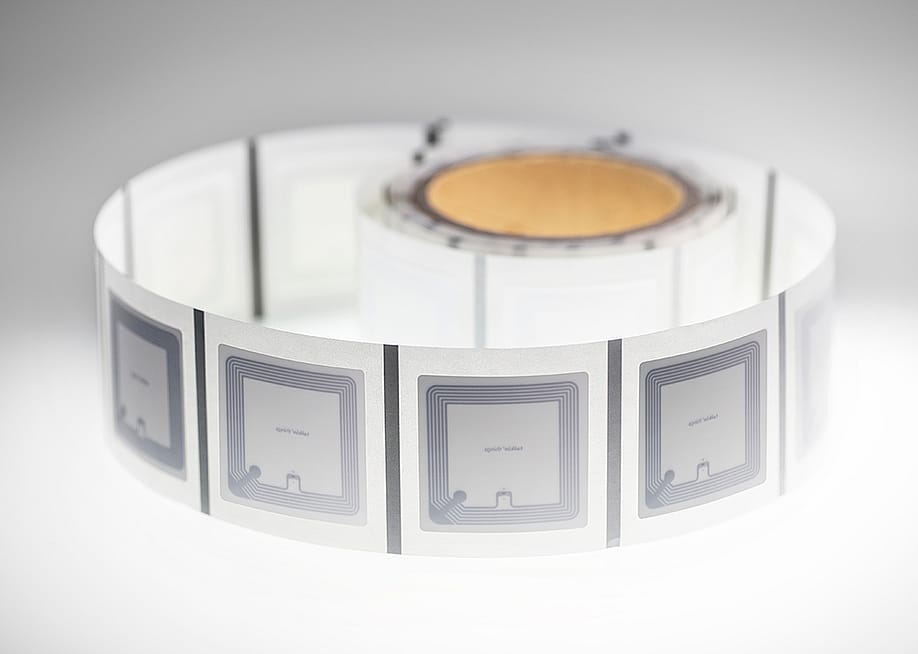 A roll of NFC (Near Field Communication) labels or tags. — Talkin' Things // Shutterstock