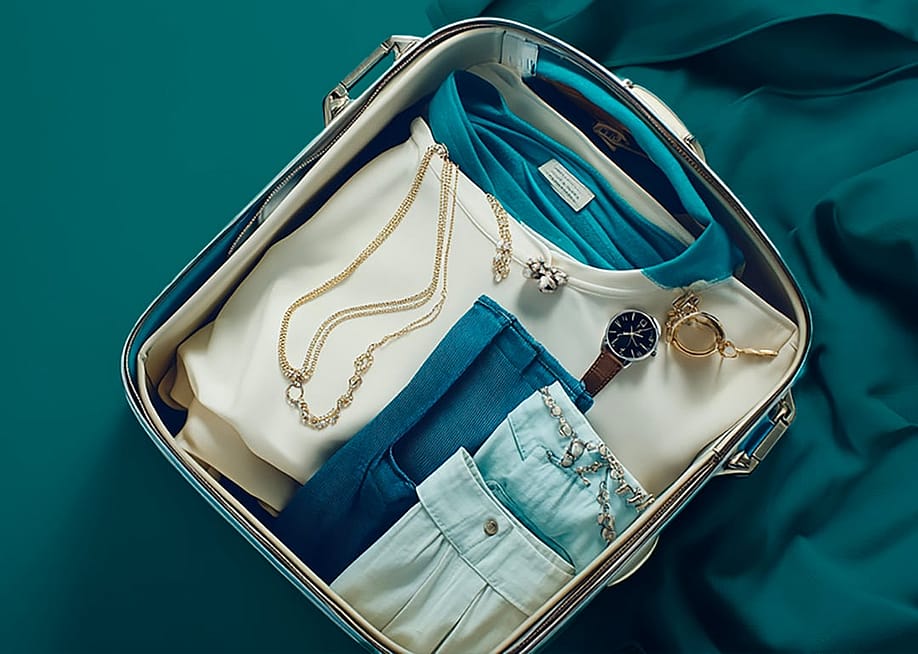 A travel bag with clothes and jewelry. — BriteCo