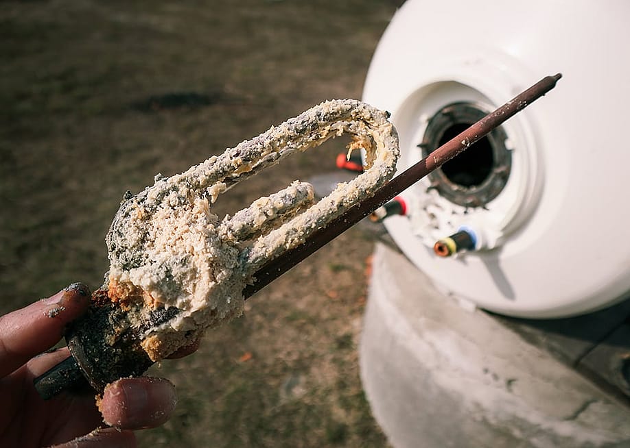 A plumber holding a heating element after a long-term use. — Fire-n // Shutterstock