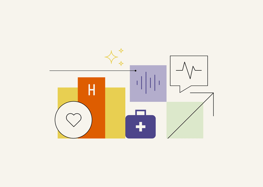 Vector illustration for the concept of voice AI in healthcare. — Quiq