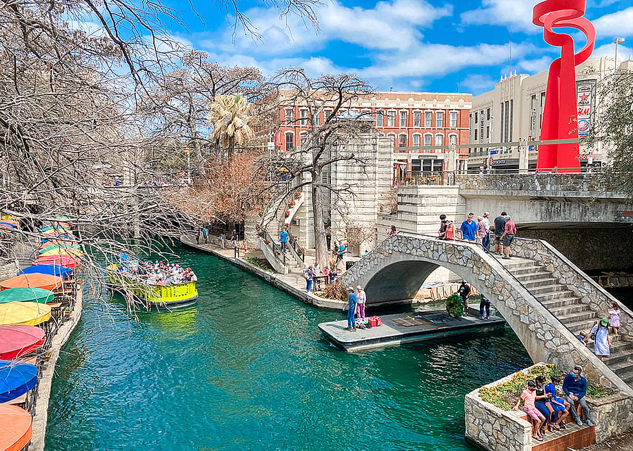 A view of the San Antonio River walkway in San Antonio, Texas. — Meyta // Shutterstock