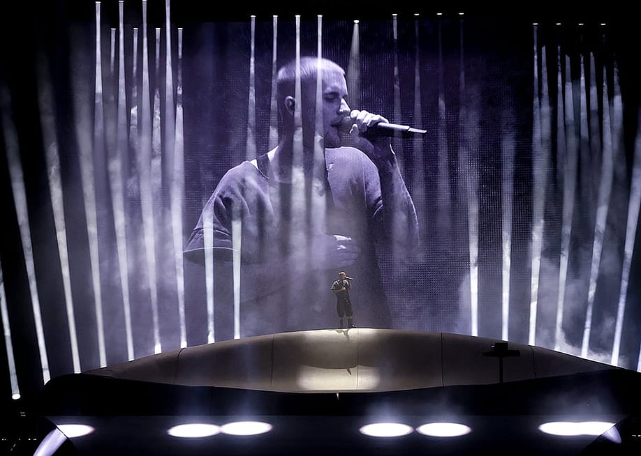 Justin Bieber performs at the Coachella Stage during the 2026 Coachella Valley Music and Arts Festival at Empire Polo Club on April 11, 2026 in Indio, California. — Kevin Mazur // Getty Images for Coachella