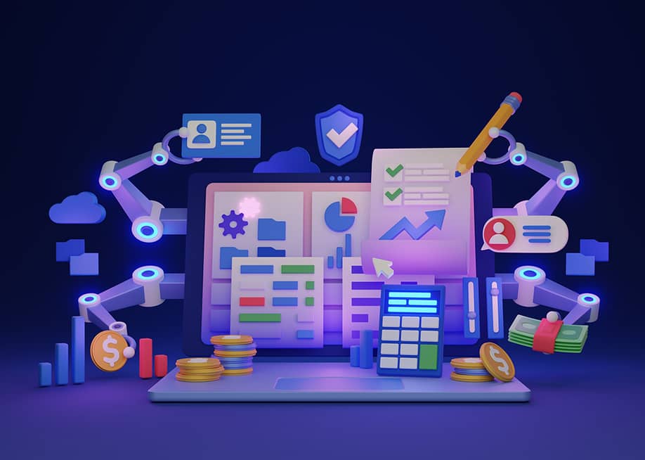 A 3D illustration of accounting software concept for financial work optimization. — VectorMine // Shutterstock