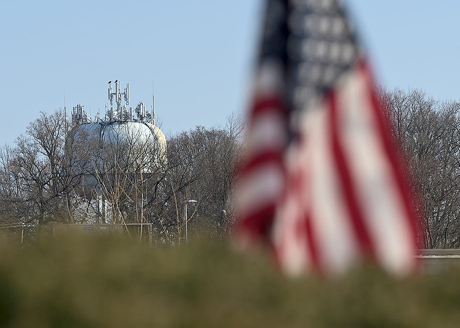 A water tower near the former Naval Air Station Joint Reserve Base Willow Grove in Montgomery County, Pennsylvania. — Bastiaan Slabbers // NurPhoto via Getty Images