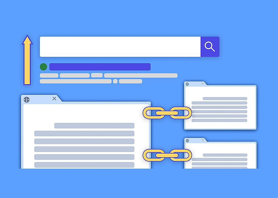 A vector illustration of how backlinks impact organic search performance or SEO. — jomel alos // Shutterstock