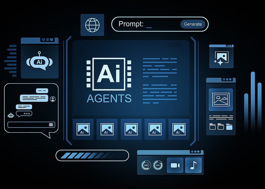 An AI agent's interface with futuristic digital elements. — ImageFlow // Shutterstock