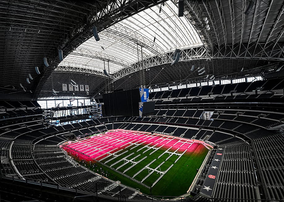 The inside of Dallas Stadium (temporarily renamed from AT&T Stadium for the 2026 FIFA World Cup). — RONALDO SCHEMIDT // AFP via Getty Images