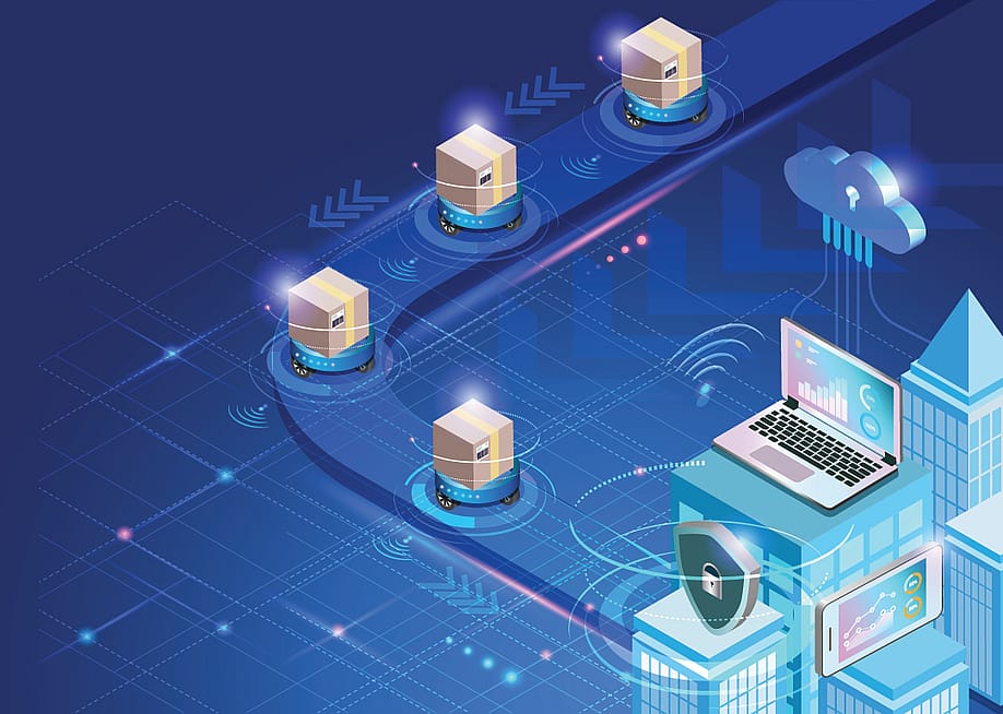 A custom illustration of a smart logistics delivery system. — kate3155 // Shutterstock