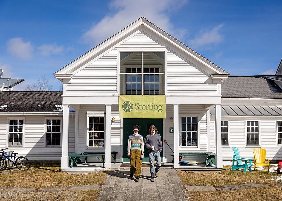 Izzy Johnson, left, and Jack Beatson are first-year students at Sterling College in Craftsbury Common, Vermont. The college has announced that it will close at the end of this semester. — Oliver Parini for The Hechinger Report