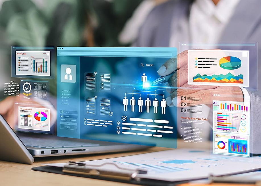A digital marketing dashboard with informational charts and performance data being utilized by a marketer. — Smile Studio AP // Shutterstock