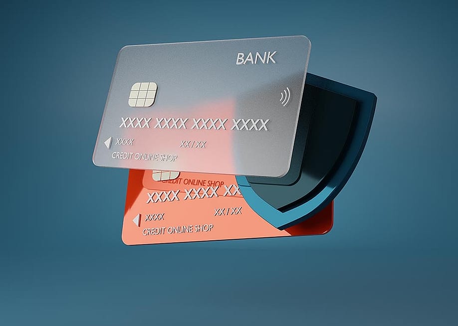 A 3D illustration of a credit card and a shield symbolizing digitial financial security. — NZ Photo // Shutterstock