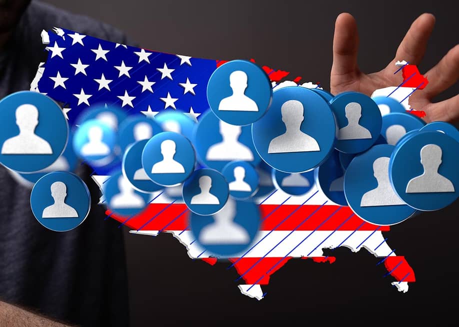 An illustration representing citizens' data and connections across the United States. — no pool // Shutterstock
