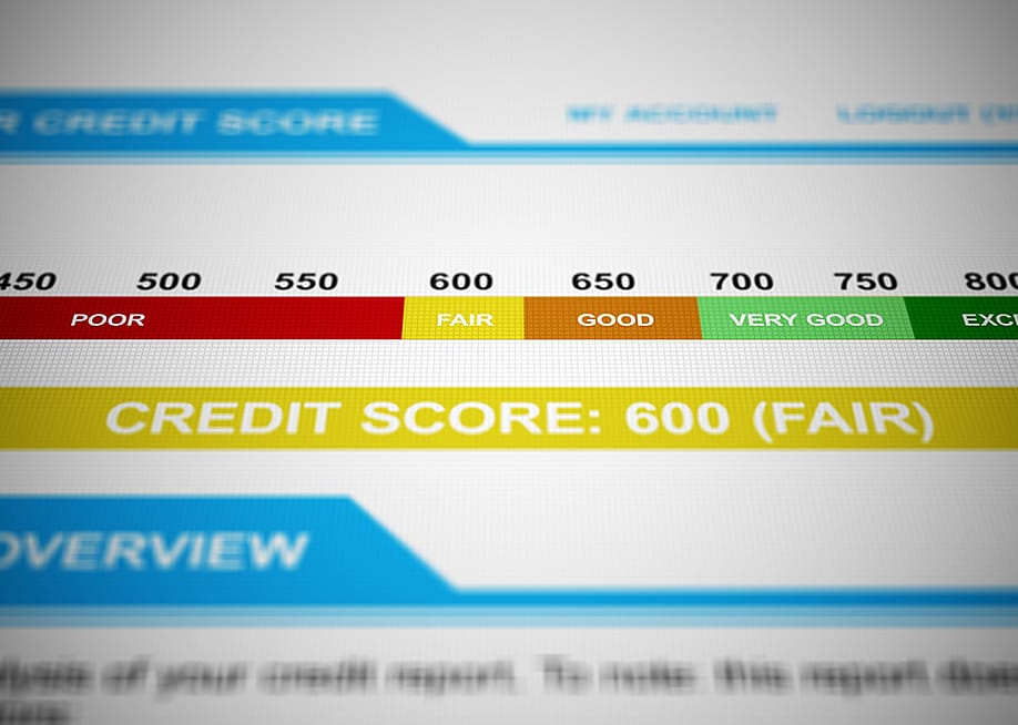 A credit score rating as 600, which is considered as Fair. — Joseph Kelly // Shutterstock