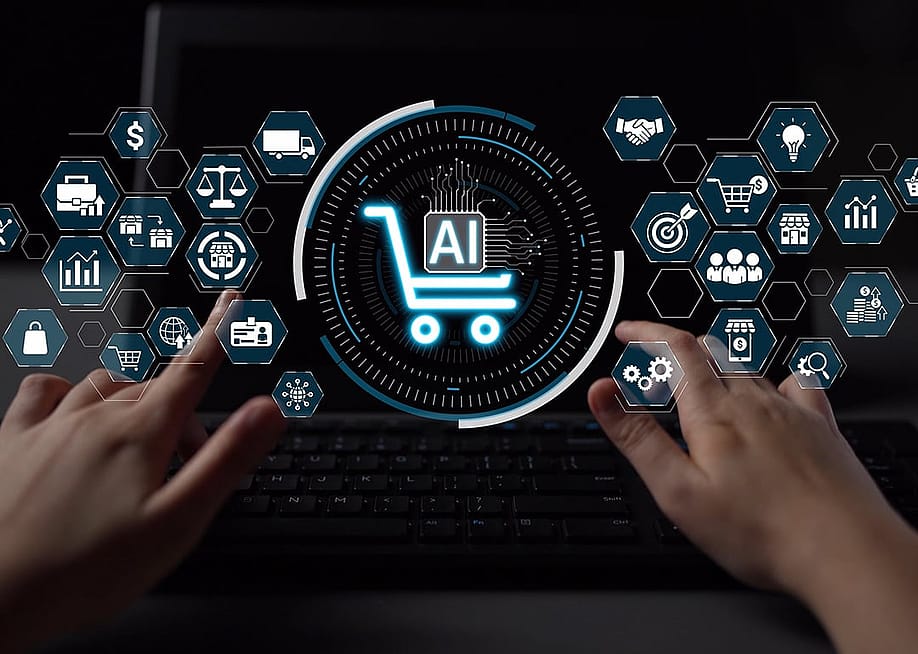 Concept graphics of integrating AI into online shopping. — Digineer Station // Shutterstock