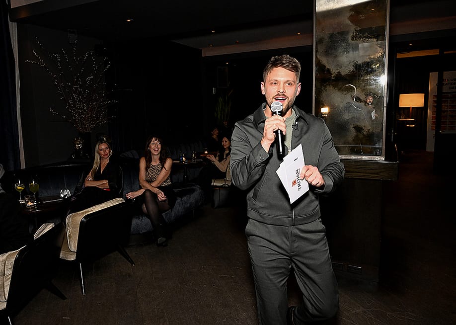 Dating strategist and content creator, Benny Hart, speaks during the Trojan G.O.A.T. event on November 19, 2025 in New York City. — Slaven Vlasic // Getty Images for Trojan