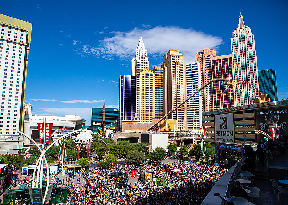 ILLENIUM performs a free concert for fans prior to the start of Game 3 of the Stanley Cup Finals between the Vegas Golden Knights and the Carolina Hurricanes on June 06, 2026 at T-Mobile Arena in Las Vegas, Nevada. — Matthew Bolt // Icon Sportswire via Getty Images