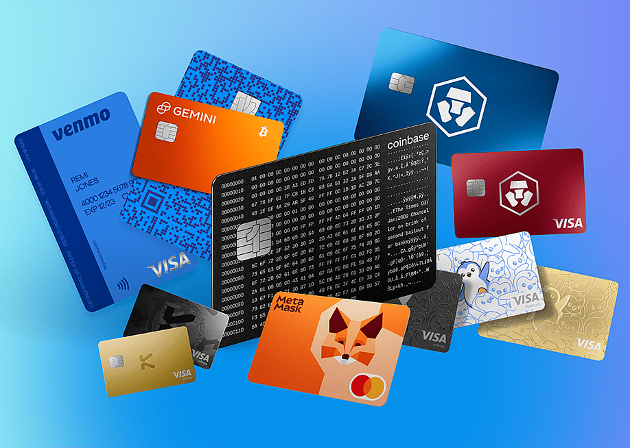 An assortment of crypto rewards cards — OpenSea