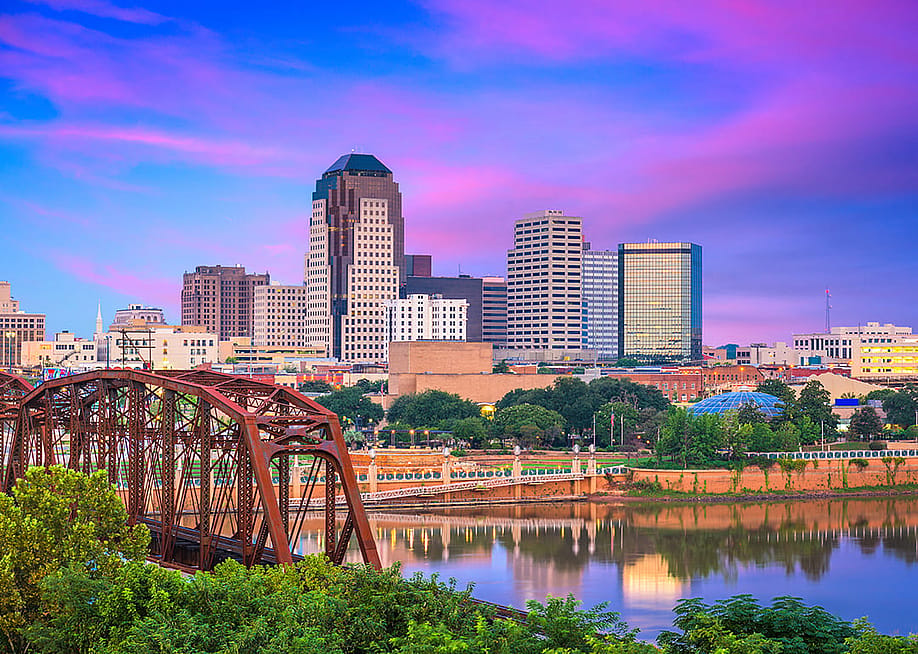A view of Shreveport's downtown skyline in Louisiana. — Sean Pavone // Shutterstock