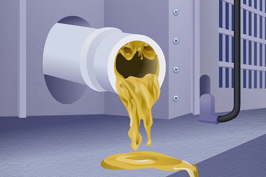 A custom illustration of zooglea coming out of sewage pipes. — Paul Dolan // HomeServe