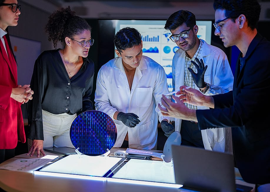 A diverse engineering research group working on a project. — ultramansk // Shutterstock