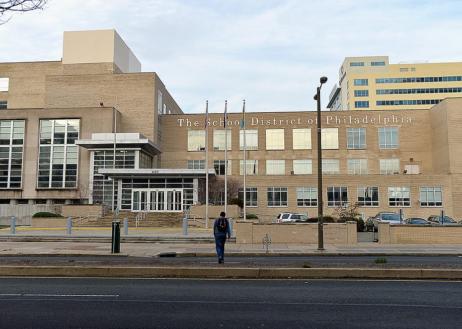 A facade view of the School District of Philadelphia offices. — Paul Marotta // Getty Images
