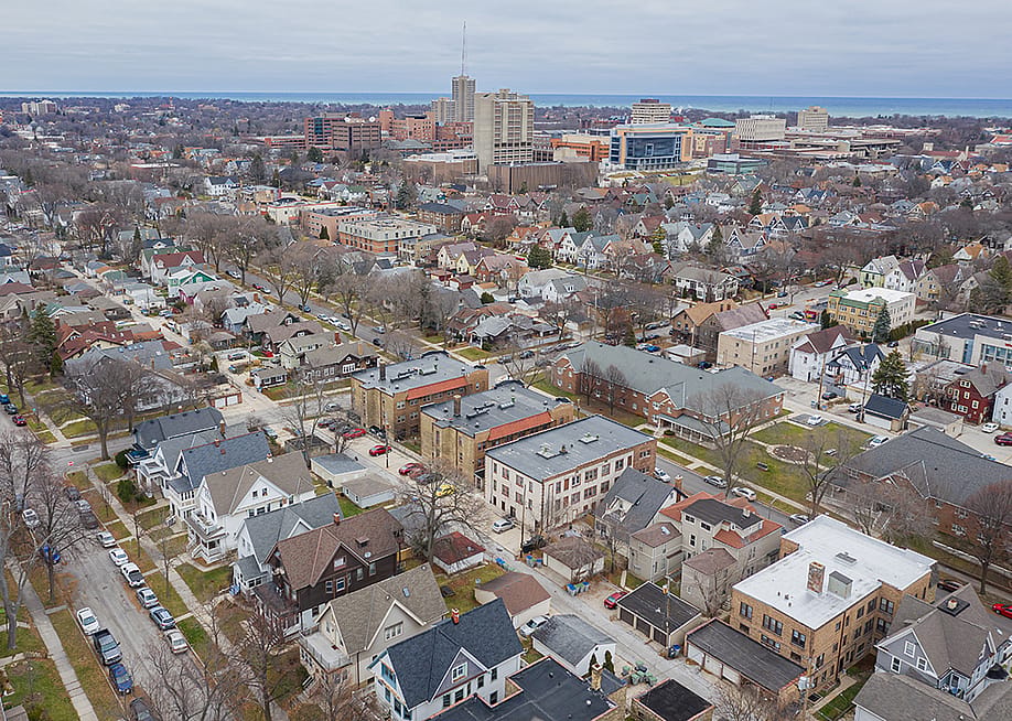 Aerial view of a residential are in Milwaukee, Wisconsin. — James Meyer // Shutterstock