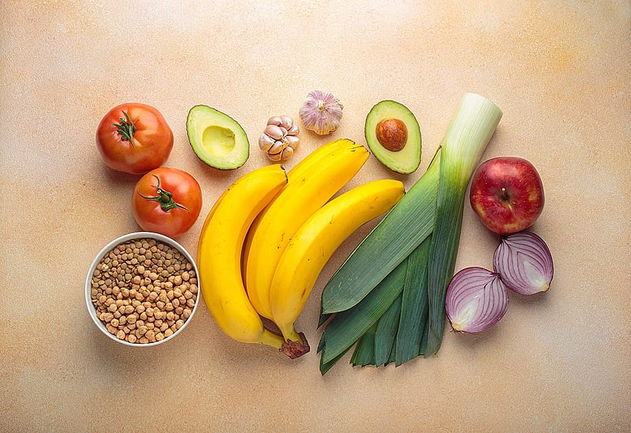 Assorted probiotic fruits and vegetables — Elena Eryomenko // Shutterstock