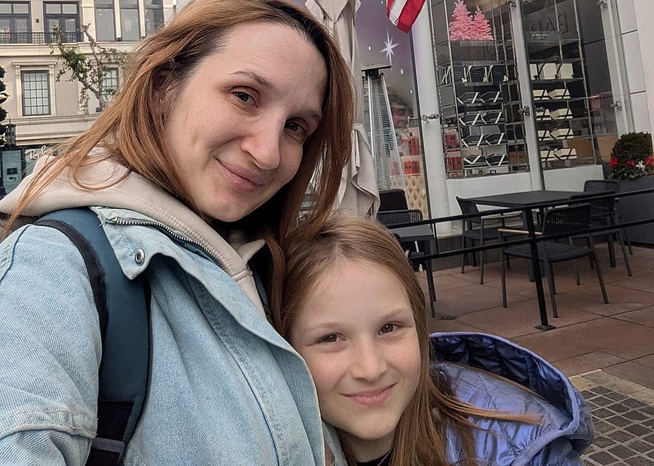 Ana Kikabidze with her daughter, Lizi, in 2024. Kikabidze and her two children were held for weeks at Dilley Immigration Processing Center in Texas before an immigration judge ordered them to be deported to their native country of Georgia. — Courtesy of Ana Kikabidze