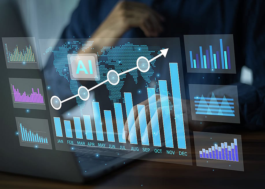 Businessman navigation AI logistics management software. — MUNGKHOOD STUDIO // Shutterstock