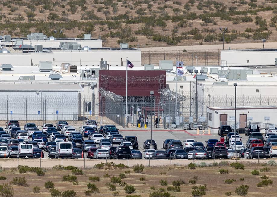 An aerial view of the California City Immigration Processing Center in March 2026. — David McNew // Getty Images