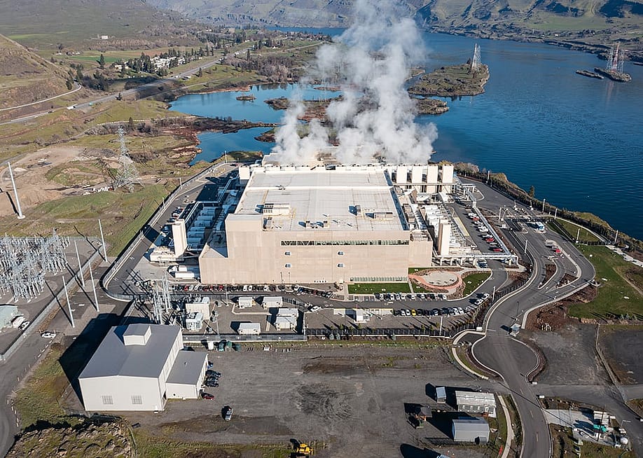 Aerial view of the Google data center along the Columbia River in Dalles, Oregon. — Hrach Hovhannisyan // Shutterstock