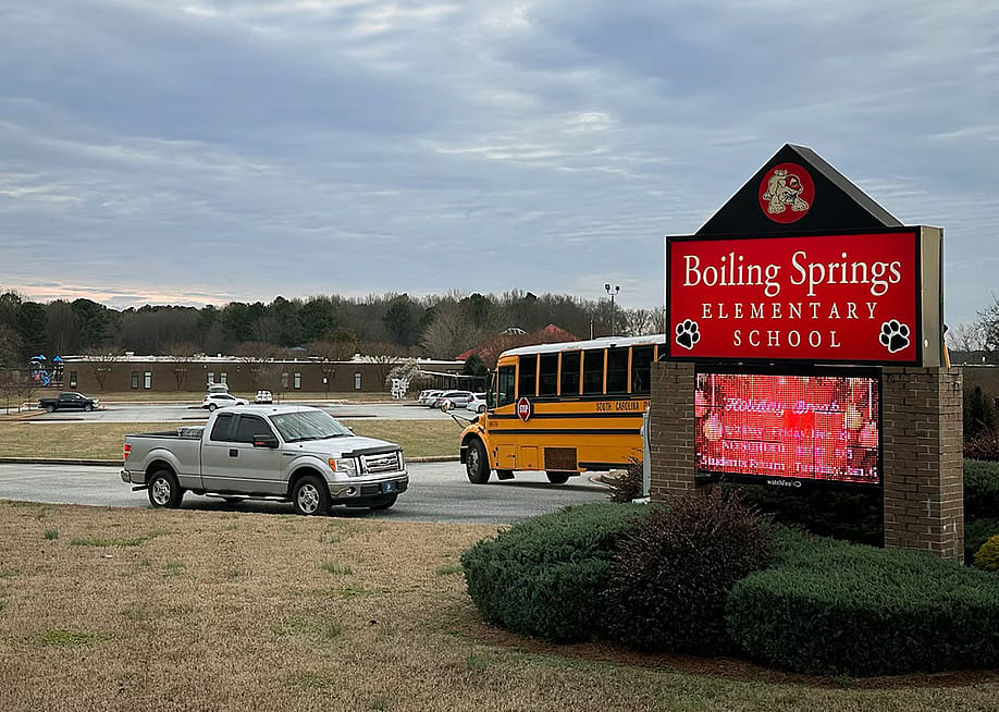 Boiling Springs Elementary School in Spartanburg County, one of 33 schools where measles exposures occurred during South Carolina’s recent measles outbreak. — Alison Young for Healthbeat