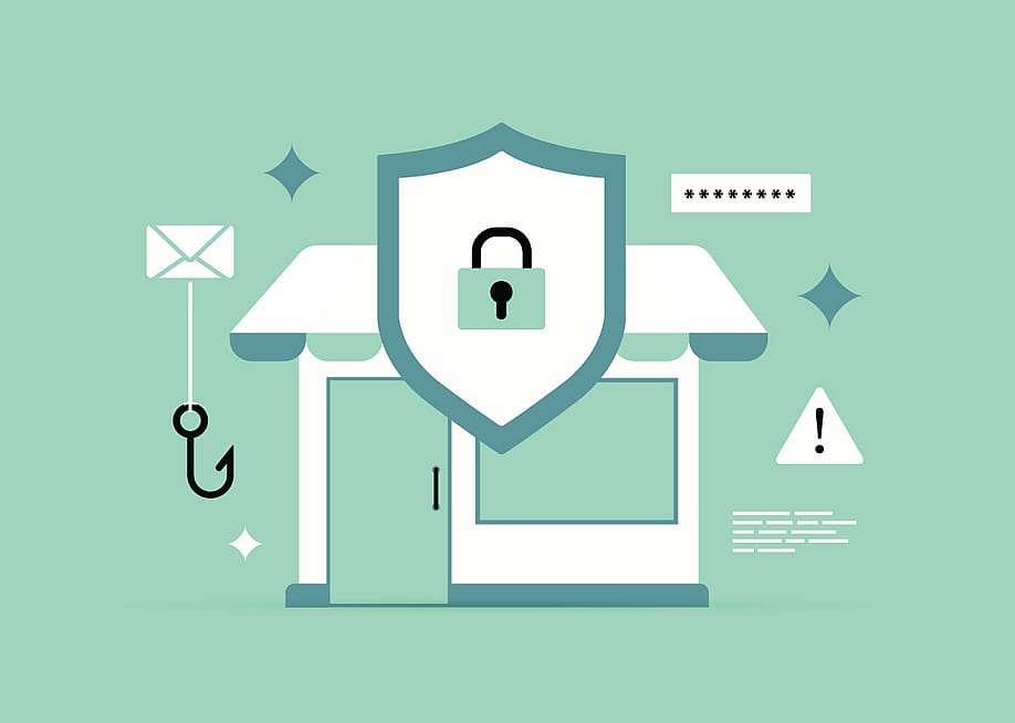 A graphic representing cybersecurity and data protection awareness across various measures of small businesses. — BestForBest // Shutterstock
