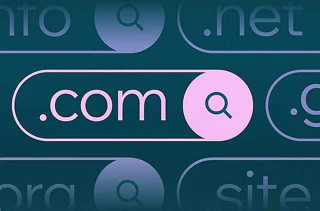 Illustration of an online search box with .com entered. — Wix