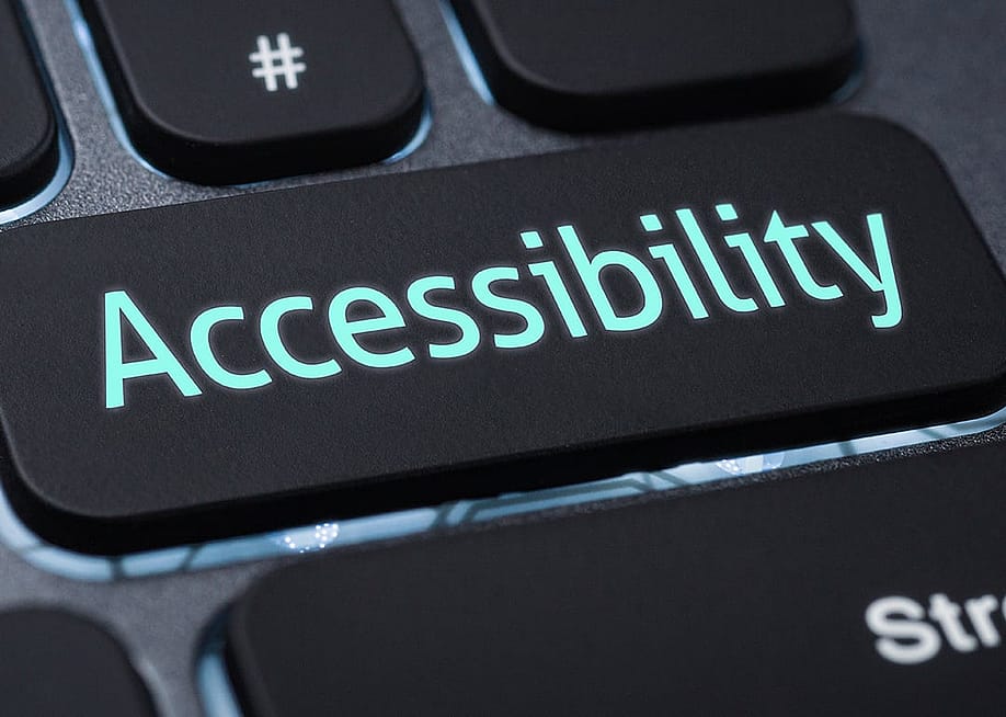 An illuminated keyboard cap labeled as Accessibility. — Zerbor // Shutterstock
