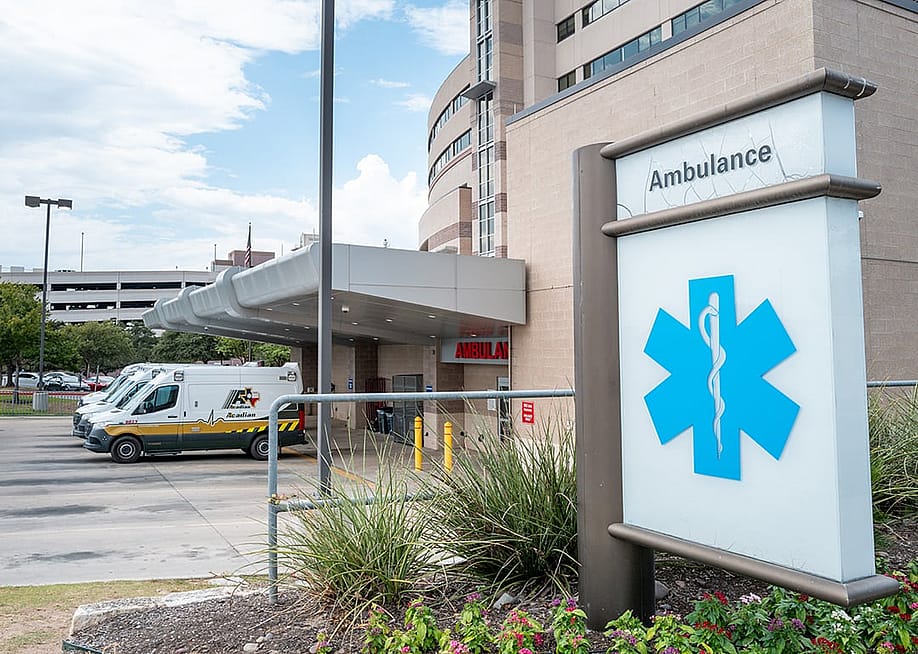The outside view of St. David's South Austin Medical Center in Austin, Texas, USA. — Brandon Bell // Getty Images
