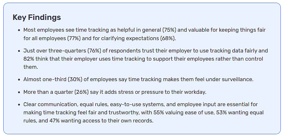 Key findings top 5 takeaways about time tracking.