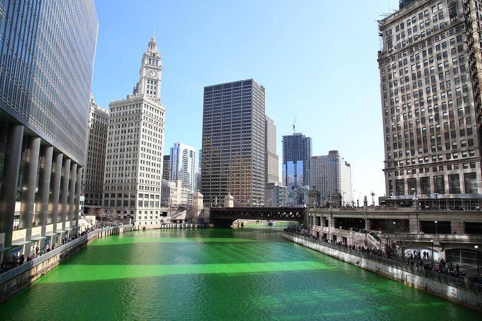 40: Pounds of powder needed to dye the Chicago River