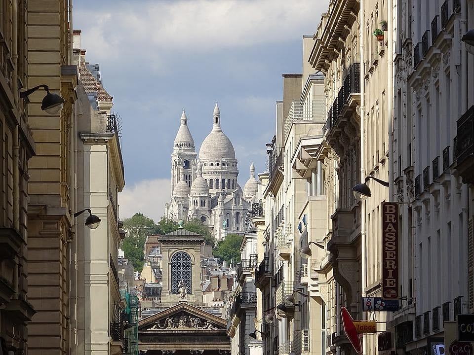 View of Sacré Coeur from a side street
