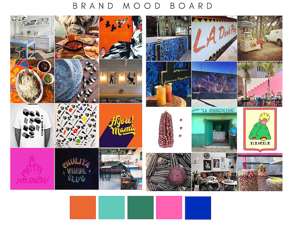A collection of inspiration images that went into the restaurant’s design.