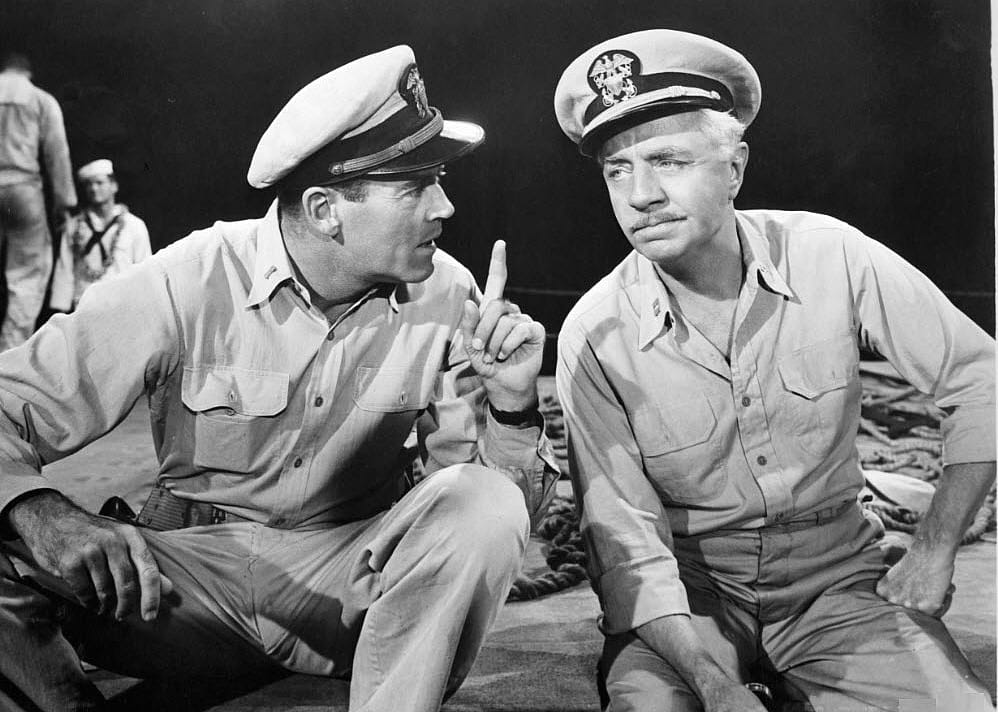 Henry Fonda and William Powell in a scene from "Mister Roberts"